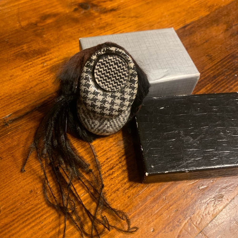 vintage brooch with feather